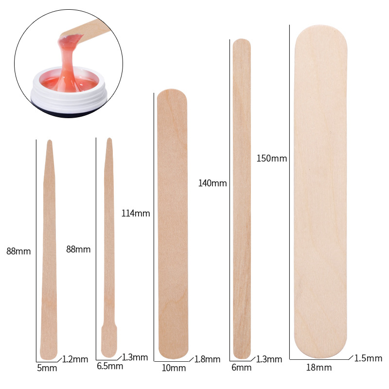 Wood Filler Stick - 100 Stück Einweg-Zungenspatel aus Holz für