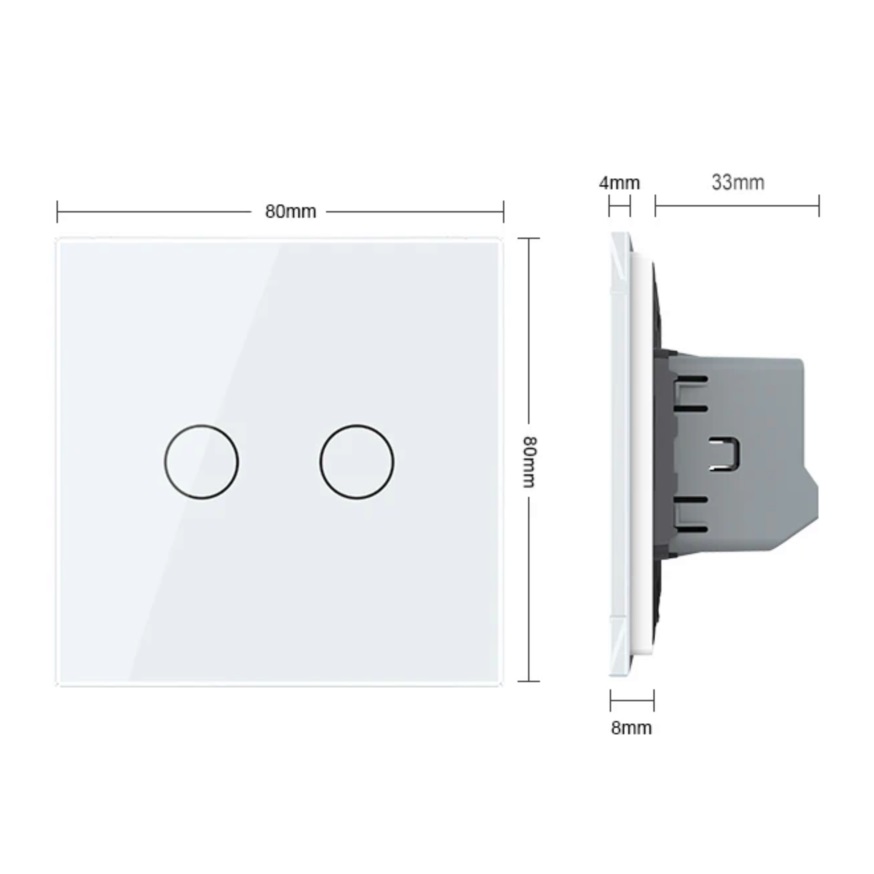 Home Improvement Years - LIVOLO EU-Standard Touch-Sensor Wandschalter, 2-fach 1-Weg,